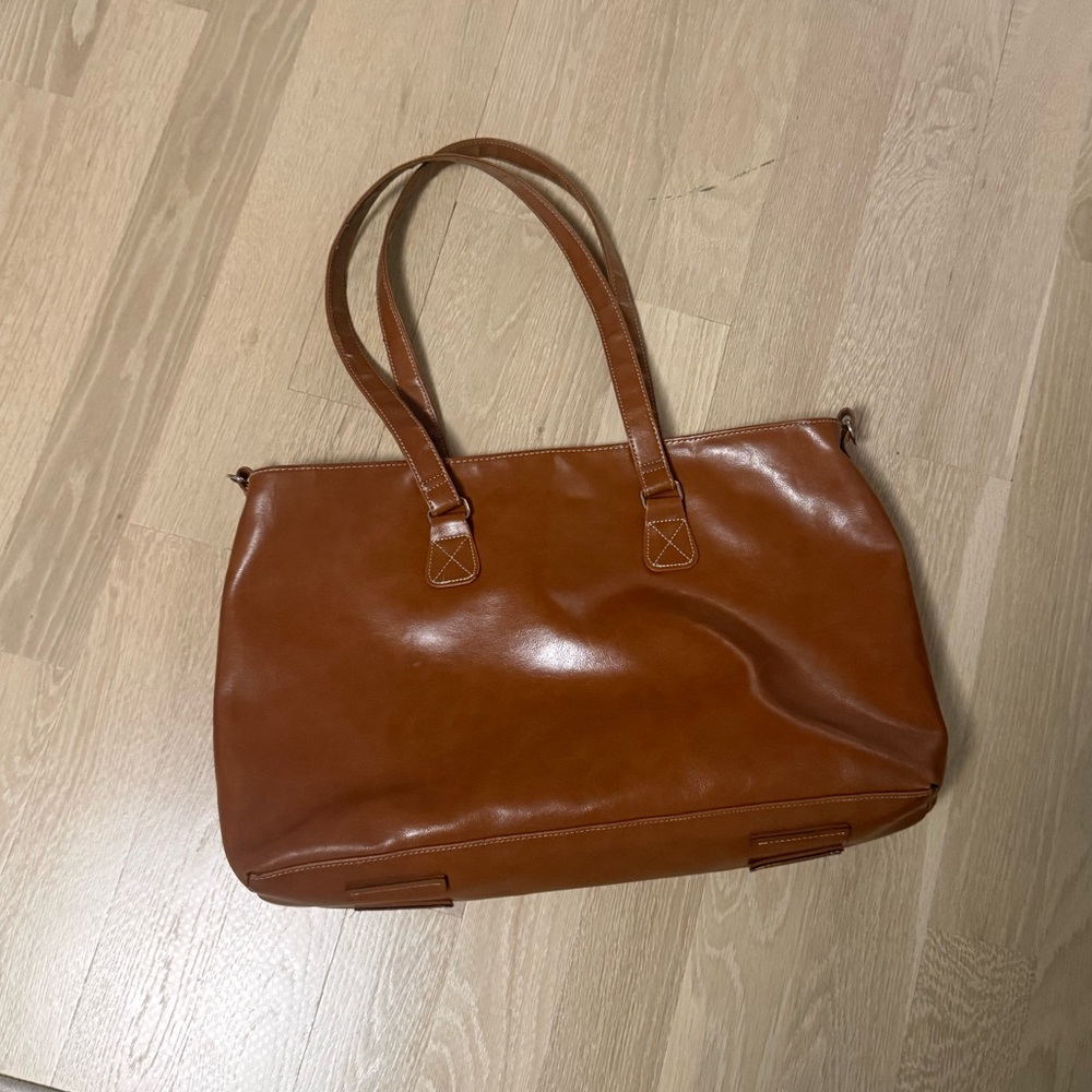 Classic Brown Leather Tote Bag